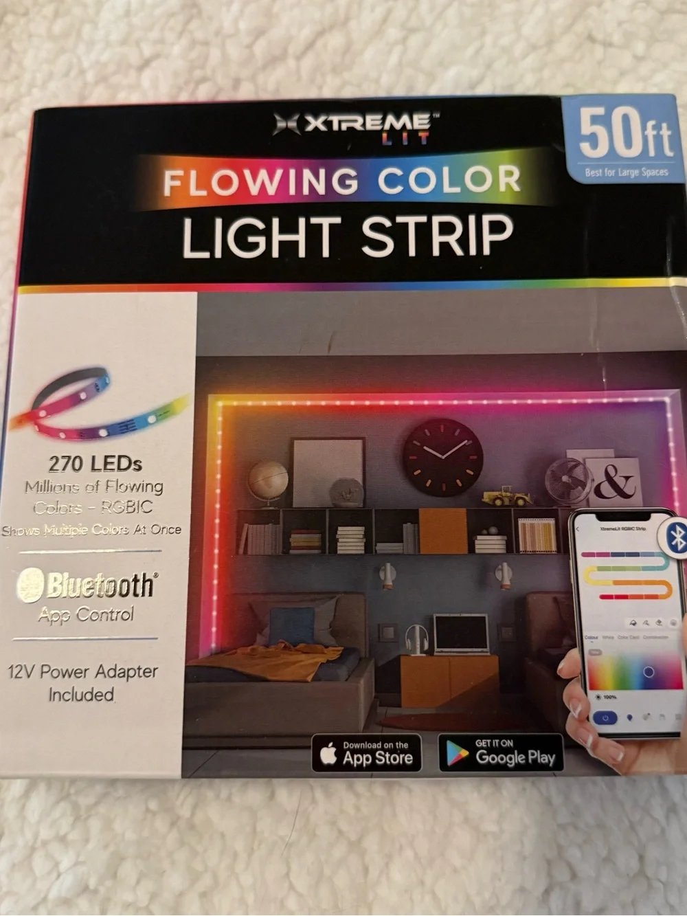 Xtreme Lit 50ft Flowing Color Indoor LED Light Strip Kit 270 NEW NIB